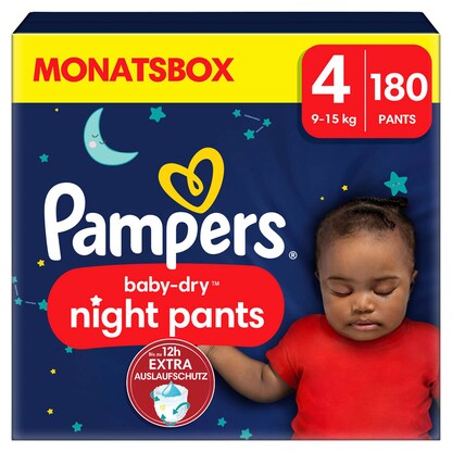 Artikelbild für Pampers® Windeln Monatsbox baby-dry™ night pants Gr. 4 (9-15 kg) für Babys und Kleinkinder, 180 St., Artikelnummer 179166