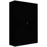 Artikelbild 1 für LÜLLMANN Schiebetürenschrank, 550169 tiefschwarz 4 Fachböden 120,0 x 45,0 x 195,0 cm, Artikelnummer 183188