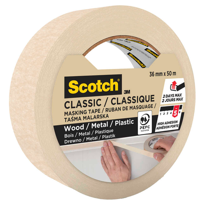 Artikelbild 5 für Scotch CLASSIC Kreppband beige 36,0 mm x 50,0 m 1 Rolle, Artikelnummer 747901