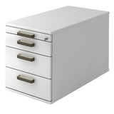 Artikelbild 1 für HAMMERBACHER Solid TC30 Rollcontainer weiß 4 Auszüge 42,8 x 80,0 x 51,2 cm, Artikelnummer 858833