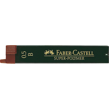 Artikelbild 2 für FABER-CASTELL SUPER-POLYMER Feinminen-Bleistiftminen schwarz B 0,5 mm, 12 St., Artikelnummer 334524