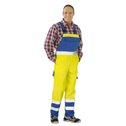 Artikelbild 4 für PLANAM® unisex Warnschutz-Latzhose MAJOR PROTECT warngelb, kornblau Größe 102, Artikelnummer 797973