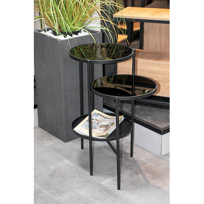 Artikelbild 4 für HAKU Möbel Beistelltisch rund Sicherheitsglas schwarz 56,0 x 39,0 x 71,0 cm, 1 St., Artikelnummer 142608