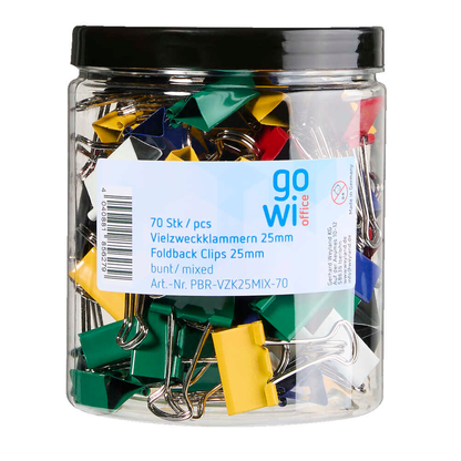 Artikelbild 3 für Gowi Foldbackklammern farbsortiert 2,5 cm, 70 St., Artikelnummer 721437
