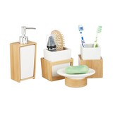 Artikelbild 1 für relaxdays Badaccessoires-Set braun, 1 Set, Artikelnummer 373297