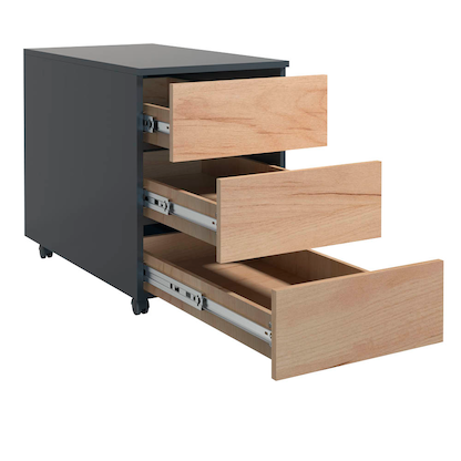 Artikelbild für VCM my office Dalosa Rollcontainer anthrazit, eiche 3 Auszüge 39,0 x 70,0 x 55,0 cm, Artikelnummer 911291