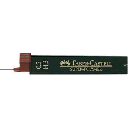 Artikelbild für FABER-CASTELL SUPER-POLYMER Feinminen-Bleistiftminen schwarz HB 0,5 mm, 12 St., Artikelnummer 334532