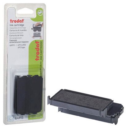 Artikelbild für trodat Ersatzstempelkissen 6/4913 schwarz 5,8 x 2,2 cm, 2 St., Artikelnummer 742312
