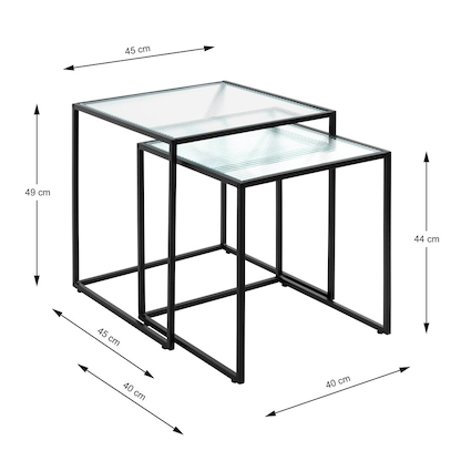 Artikelbild 2 für HAKU Möbel Beistelltische-Set quadratisch Sicherheitsglas schwarz, 2 St., Artikelnummer 142487