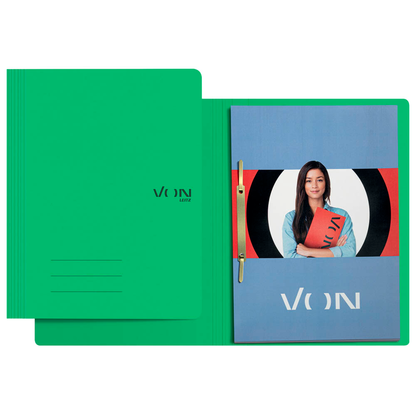 Artikelbild 3 für VON LEITZ Schnellhefter Karton grün DIN A4, 1 St., Artikelnummer 636039