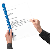 Artikelbild 1 für Expro Klemmschienen mit Abheftleiste blau DIN A4 30 Blatt, 25 St., Artikelnummer 224899