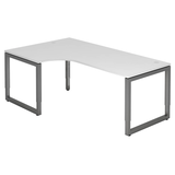 Artikelbild 1 für HAMMERBACHER RS82 höhenverstellbarer Schreibtisch weiß rechteckig, Kufen-Gestell grau 200,0 x 120,0 cm, Artikelnummer 865480