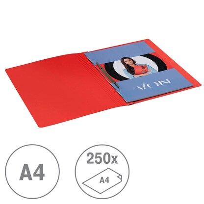 Artikelbild 6 für VON LEITZ Schnellhefter Karton rot DIN A4, 1 St., Artikelnummer 635963