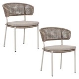 Artikelbild 1 für BEST Gartenstuhl mit Armlehnen Spitz sand, Metall, 2 St., Artikelnummer 660496