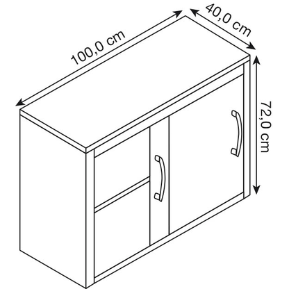 Artikelbild 2 für CP Schiebetürenschrank C 2000 Acurado, 5725-00 S10068 lichtgrau 1 Fachboden 100,0 x 40,0 x 72,0 cm, Artikelnummer 179236