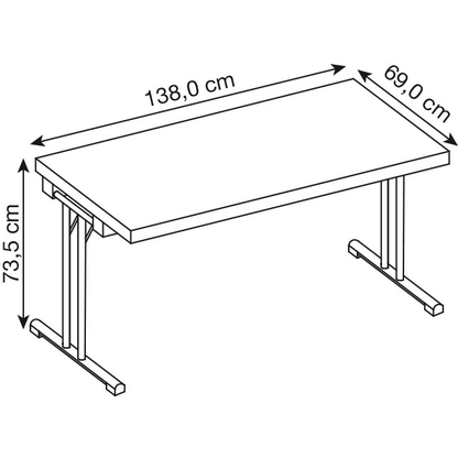 Artikelbild 2 für HAMMERBACHER Mehrzwecktisch buche rechteckig, Rundrohr chrom, 138,0 x 69,0 x 73,5 cm, Artikelnummer 852954