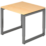 Artikelbild 1 für HAMMERBACHER RS08 höhenverstellbarer Schreibtisch ahorn rechteckig, Kufen-Gestell grau 80,0 x 80,0 cm, Artikelnummer 865415