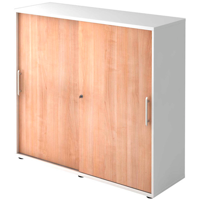 Artikelbild für HAMMERBACHER Schiebetürenschrank, V1753S/W/N/RE nussbaum, weiß 2 Fachböden 120,0 x 40,0 x 110,0 cm, Artikelnummer 376089