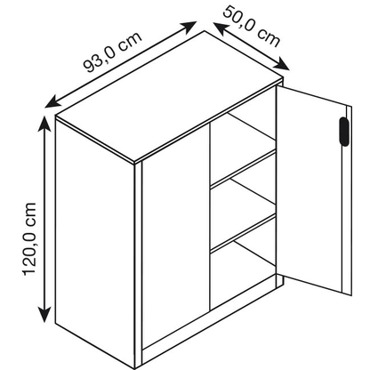 Artikelbild 2 für CP Stahlschrank 8521-000 S10140 lichtgrau 2 Fachböden 93,0 x 50,0 x 120,0 cm, aufgebaut, 1 St., Artikelnummer 414108