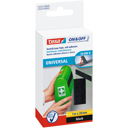 Artikelbild für tesa Klettband ON & OFF® UNIVERSAL schwarz, 1 Rolle, Artikelnummer 304202