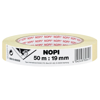 Artikelbild für NOPI Kreppband beige 19,0 mm x 50,0 m 1 Rolle, Artikelnummer 133553
