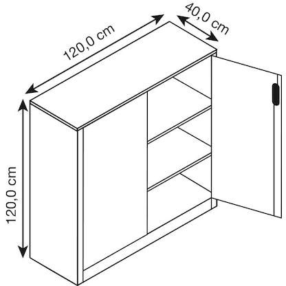 Artikelbild 2 für CP Stahlschrank 8530-000 S10117 lichtgrau, enzianblau 2 Fachböden 120,0 x 40,0 x 120,0 cm, aufgebaut, 1 St., Artikelnummer 414134