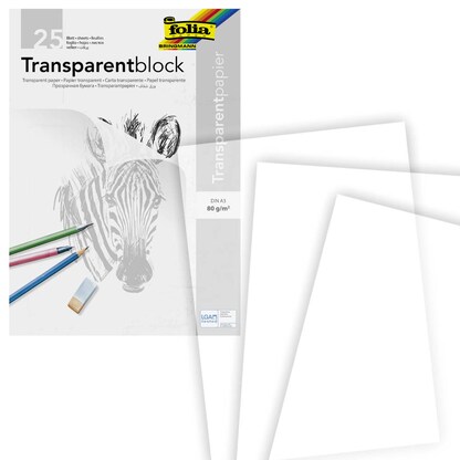 Artikelbild für folia Transparentpapier 80 g/qm, 25 Blatt, Artikelnummer 156277