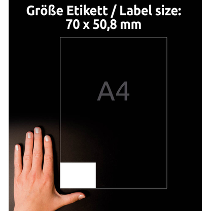 Artikelbild 6 für AVERY Zweckform Etiketten 3669 weiß 70,0 x 50,8 mm, 100 Blatt, Artikelnummer 636522
