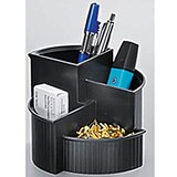 Artikelbild 1 für helit Stiftehalter Linear schwarz Kunststoff 4 Fächer 14,0 x 14,0 x 10,0 cm, Artikelnummer 807610