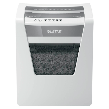 Artikelbild 3 für LEITZ IQ Office Aktenvernichter mit Partikelschnitt P-4, 4 x 40 mm, bis 15 Blatt, weiß, Artikelnummer 634555