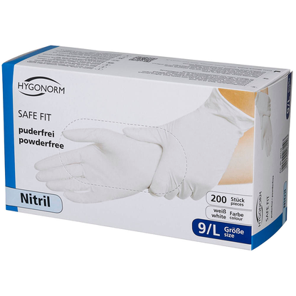Artikelbild 3 für HYGONORM unisex Einmalhandschuhe SAFE FIT weiß Größe L, 200 St., Artikelnummer 588069
