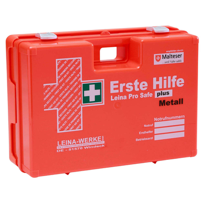 Artikelbild für LEINA-WERKE Erste-Hilfe-Koffer Pro Safe plus Metall DIN 13169 + Erweiterung orange, Artikelnummer 566051