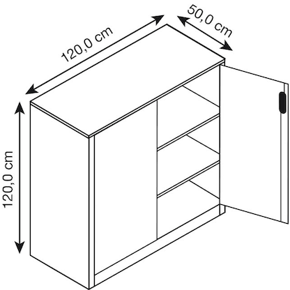 Artikelbild 2 für CP Stahlschrank 8531-000 S10148 lichtgrau, enzianblau 2 Fachböden 120,0 x 50,0 x 120,0 cm, aufgebaut, 1 St., Artikelnummer 414161