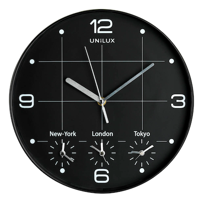 Artikelbild für unilux Wanduhr Ontime schwarz Kunststoff, Ø 30,5 cm, Artikelnummer 723383