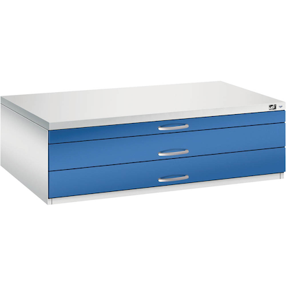 Artikelbild 4 für CP 7200 Planschrank lichtgrau, enzianblau 3 Schubladen 135,0 x 96,0 x 42,0 cm, 1 St., Artikelnummer 682587