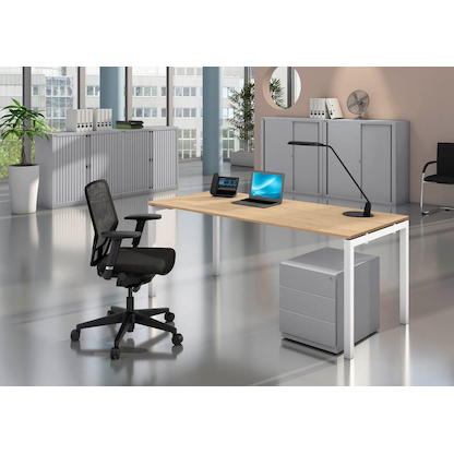 Artikelbild 6 für BISLEY Cito Schreibtisch ahorn, verkehrsweiß rechteckig, 4-Fuß-Gestell weiß 120,0 x 80,0 cm, Artikelnummer 256851