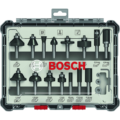 Artikelbild 2 für AKTION: BOSCH Mixed Set Fräser-Set 15-teilig mit Prämie nach Registrierung, Artikelnummer 454262