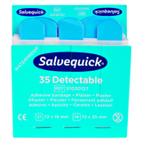 Artikelbild 1 für Salvequick® Pflaster Detectable 1009735V blau, 35 St., Artikelnummer 525365