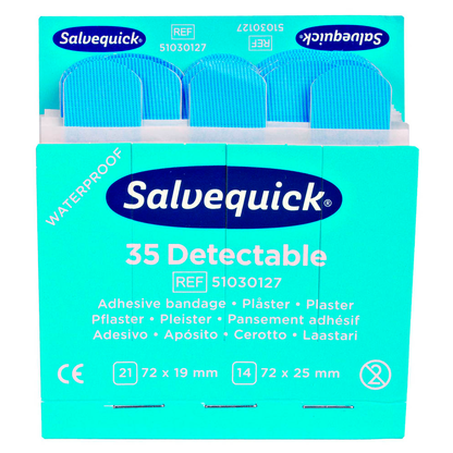 Artikelbild für Salvequick® Pflaster Detectable 1009735V blau, 35 St., Artikelnummer 525365