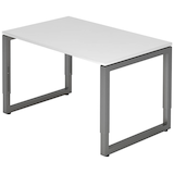 Artikelbild 1 für HAMMERBACHER RS12 höhenverstellbarer Schreibtisch weiß rechteckig, Kufen-Gestell grau 120,0 x 80,0 cm, Artikelnummer 865764