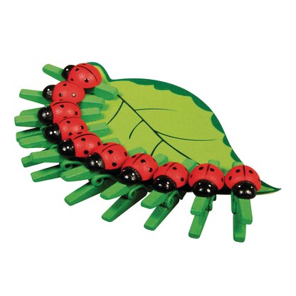 Artikelbild für Rayher Holzklammern grün/rot mit Marienkäfer Ø 2,5 cm, 10 St., Artikelnummer 958590