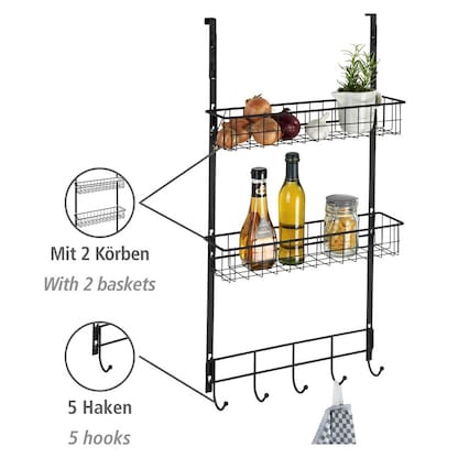 Artikelbild 3 für WENKO Türregal schwarz 39,0 x 10,0 x 75,0 cm, 1 St., Artikelnummer 531527