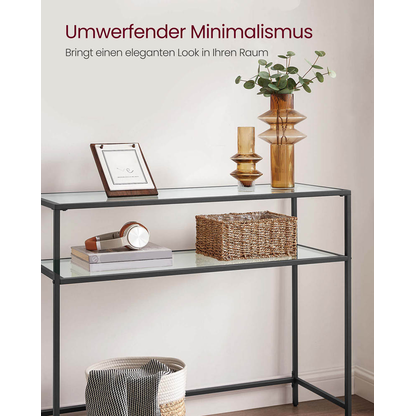 Artikelbild 5 für VASAGLE Konsolentisch rechteckig Glas schwarz 100,0 x 35,0 x 80,0 cm, 1 St., Artikelnummer 289817