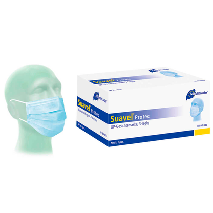 Artikelbild für Meditrade® medizinischer Mundschutz Suavel® Protec DIN EN 14683:2019 Typ II, 50 St., Artikelnummer 805279