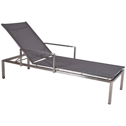 Artikelbild 2 für Garden Pleasure Sonnenliege SIENNA grau Stahl 2 St., Artikelnummer 796389