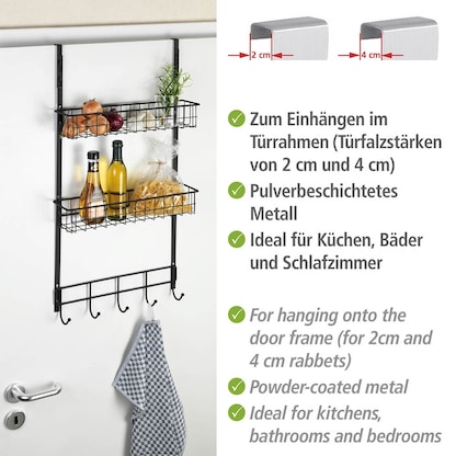 Artikelbild 4 für WENKO Türregal schwarz 39,0 x 10,0 x 75,0 cm, 1 St., Artikelnummer 531527