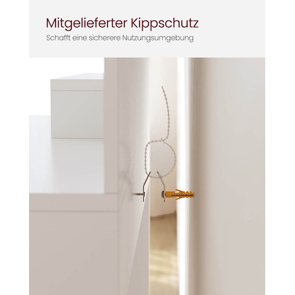 Artikelbild 8 für VASAGLE Schminktisch rechteckig Melamin, Spanplatte weiß 80,0 x 40,0 x 132,0 cm, 1 St., Artikelnummer 438537