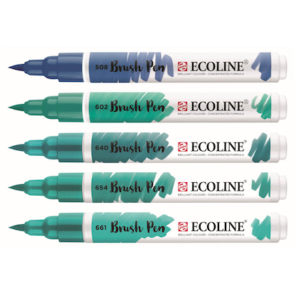Artikelbild für Talens ECOLINE® Brush-Pens grün, 5 St., Artikelnummer 926410