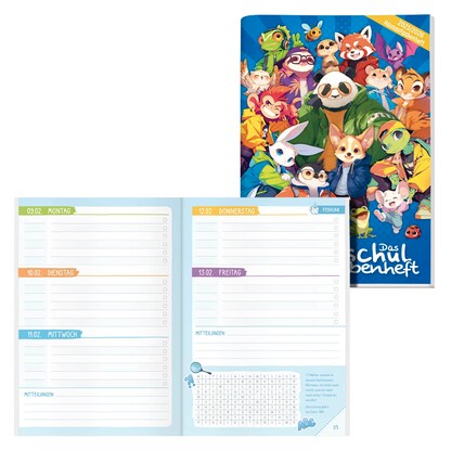 Artikelbild für Häfft® Verlag Hausaufgabenheft Grundschule Rasselbande 2025/2026 liniert DIN A5 ohne Rand, 56 Blatt, 1 St., Artikelnummer 590749