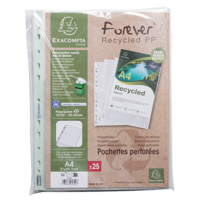 Artikelbild 3 für Exacompta Prospekthüllen Forever DIN A4 transparent genarbt 0,12 mm, 25 St., Artikelnummer 680437